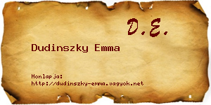 Dudinszky Emma névjegykártya