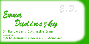 emma dudinszky business card